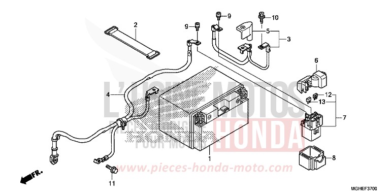 BATTERY for VFR1200X Dual Clutch MAT TITANIUM BLADE METALLIC (YR327) from 2014